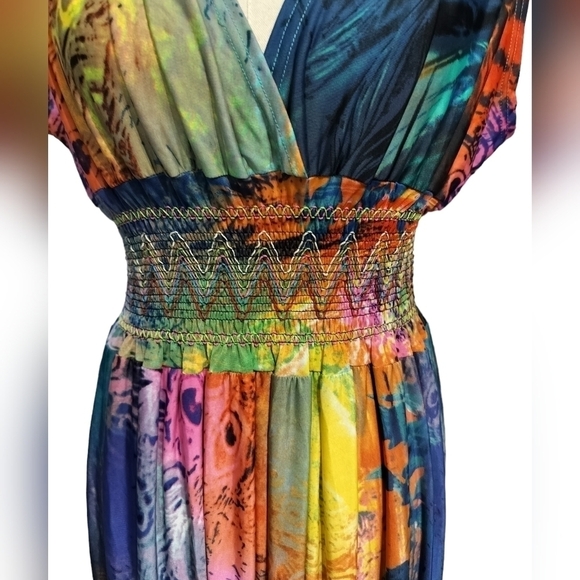 1181)Monica Fashion Women's Sleeveless Boho,Vneck, Backless, Maxi Dress Size 3XL - Picture 6 of 13